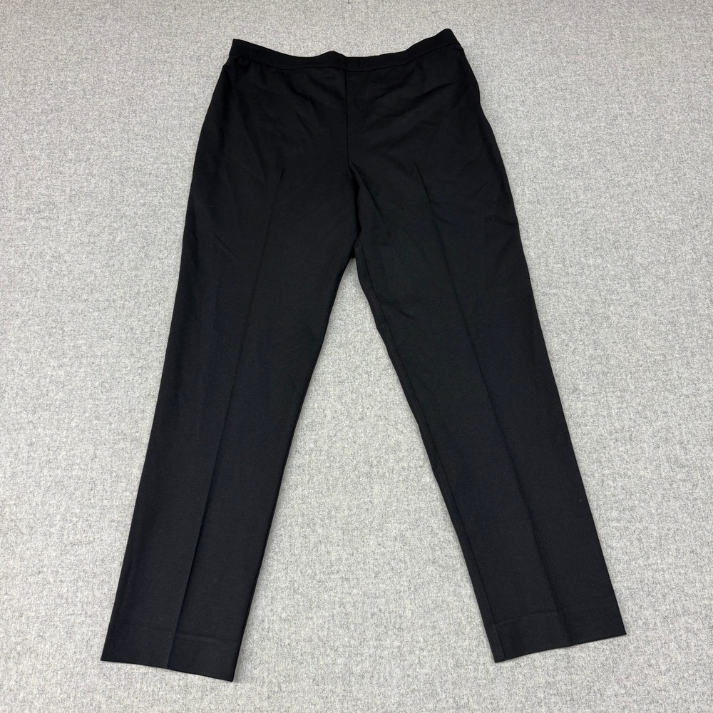 Marina Rinaldi Trousers 27 Black Virgin Wool Made in Italy Side Zip Dress Pants